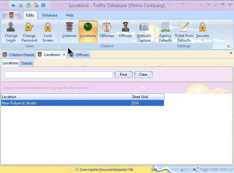 Traffic Database - Where's the ticket from?