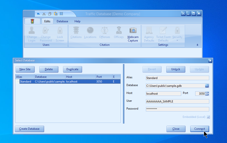 Traffic Database - Database Connection